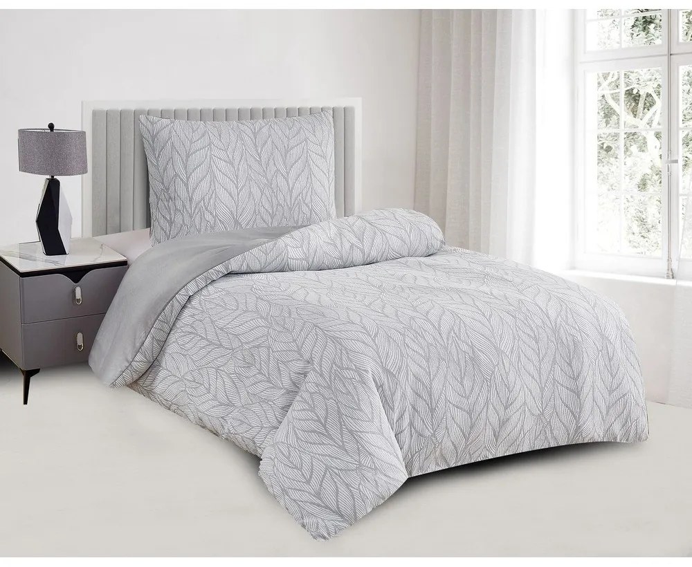 Сиво единично спално бельо от жакард 140x200 cm Florida – My House