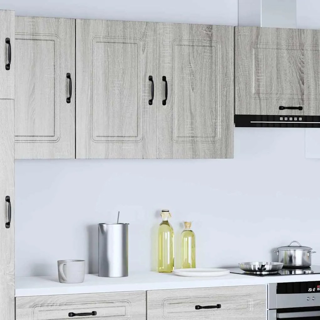853593 vidaXL Кухненски стенен шкаф, Kalmar, сив сонома, инженерно дърво