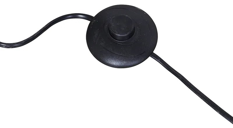 Модерна дъгова подова лампа черна с двоен абажур черен със злато - XXL