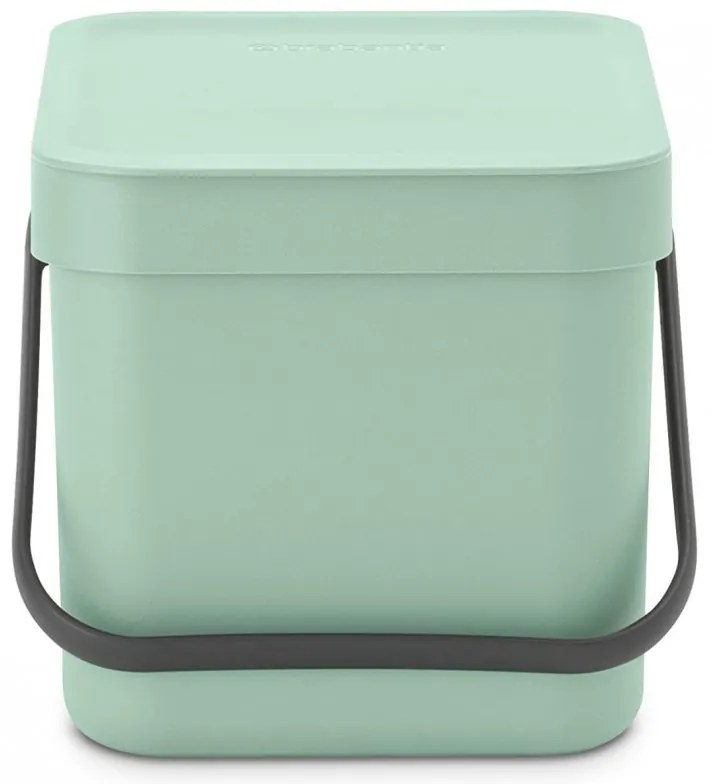 Кош за разделно събиране на боклук Brabantia Sort&Go 1005515, 6 л, Дръжка, Възможност за стенен монтаж, Светлозелен