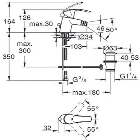 Смесител за биде Grohe Eurosmart