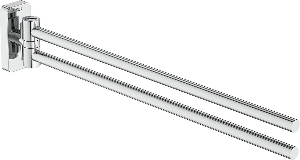 Двойна сгъваема окачалка за кърпи, A817727C00, Roca, метал, хром, 36.6х4.1х3.8см