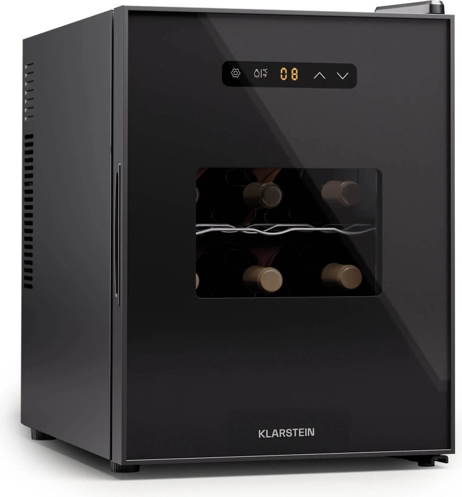 Klarstein Silent Vino 12 Uno, охладител за вино, 31 л / 12 бутилки, 5-18 °C, на допир