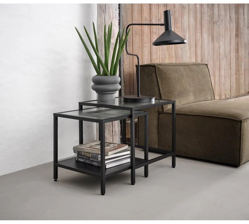 Стъклени масички за съхранение в комплект от 2 бр. 50x50 cm Bronco - Unique Furniture