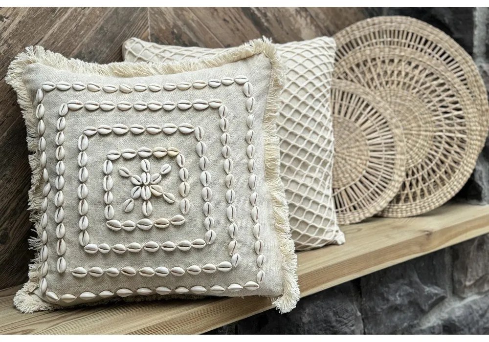 Памучна калъфка за възглавница 43x43 cm Seashells – Mioli Decor