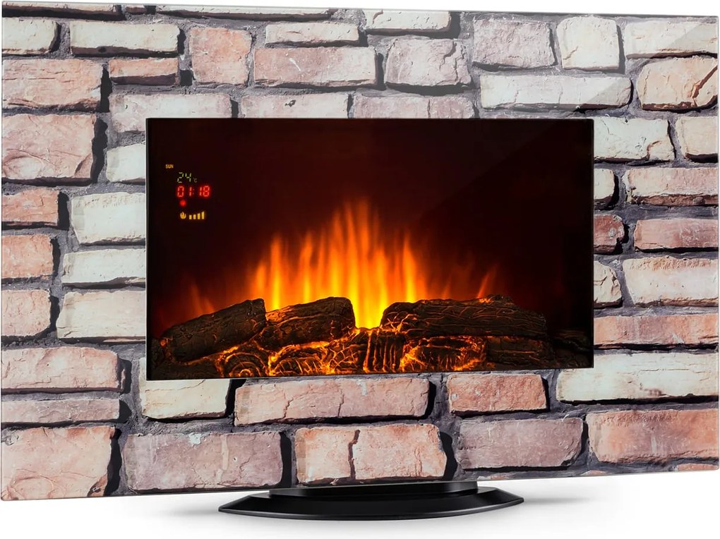 Klarstein Colmar, електрическа камина, огнище, стъкло, 2000W, 7 цветни светодиоди, дистанционно управление