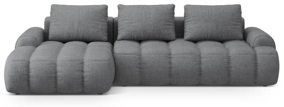 Сив сгъваем/с място за съхранение ъглов диван (ляв ъгъл) Linz – Cosmopolitan Design