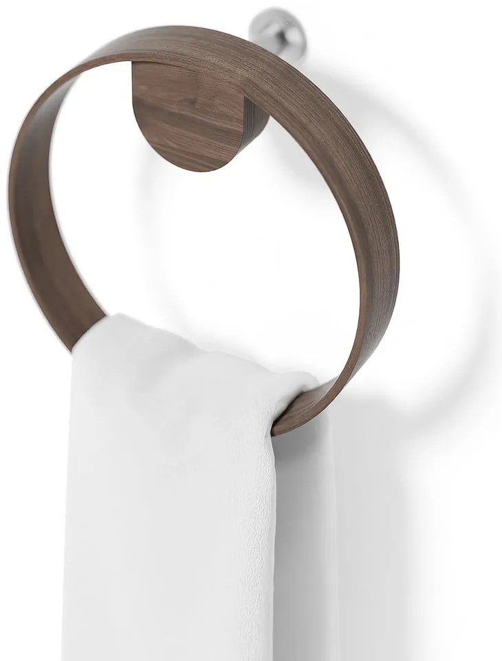 Стенна поставка за кърпи от орехово дърво Yoku - Wireworks