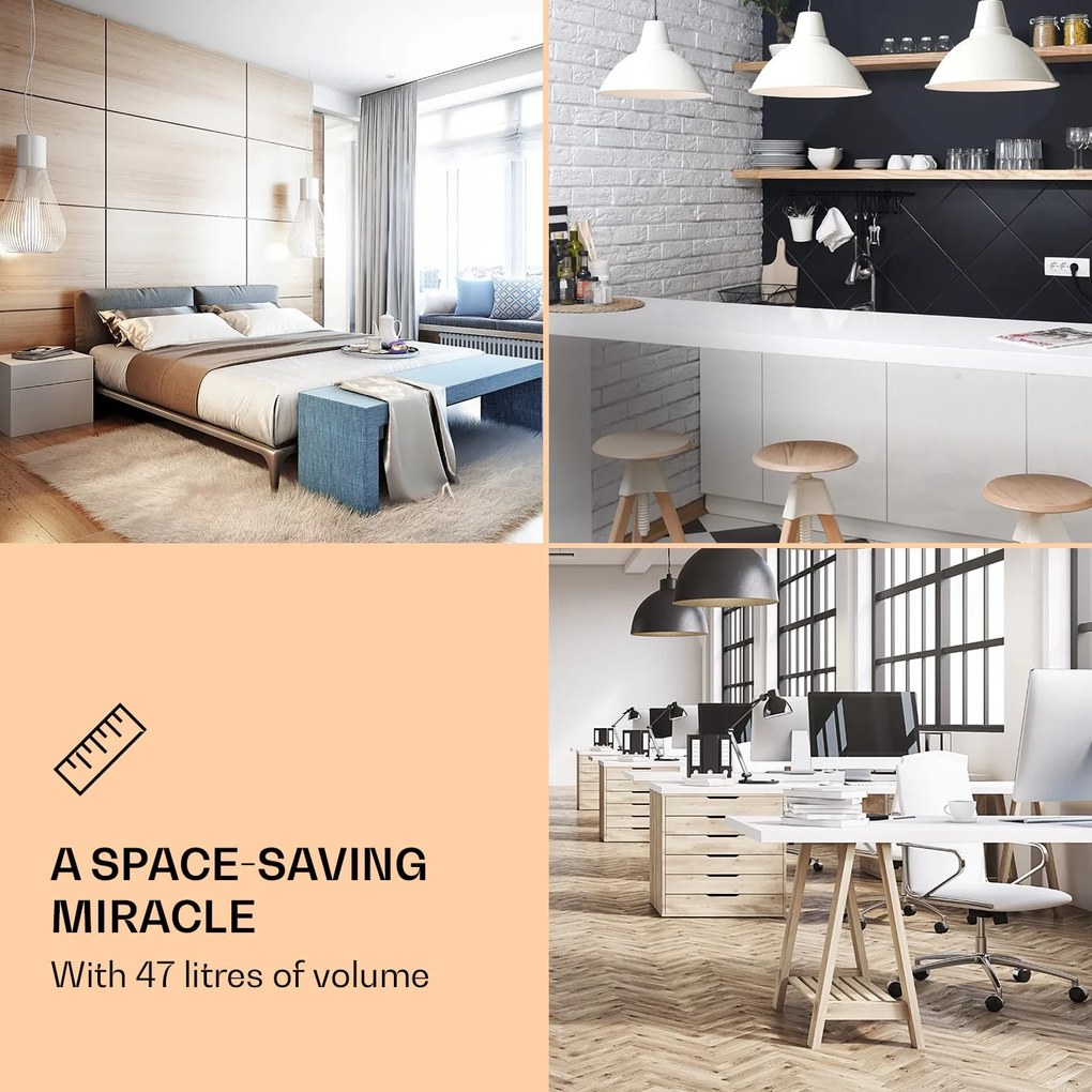 Klarstein Beersafe L Quartz, охладител, 47 литра, 2 рафта, панорамна стъклена врата, неръждаема стомана