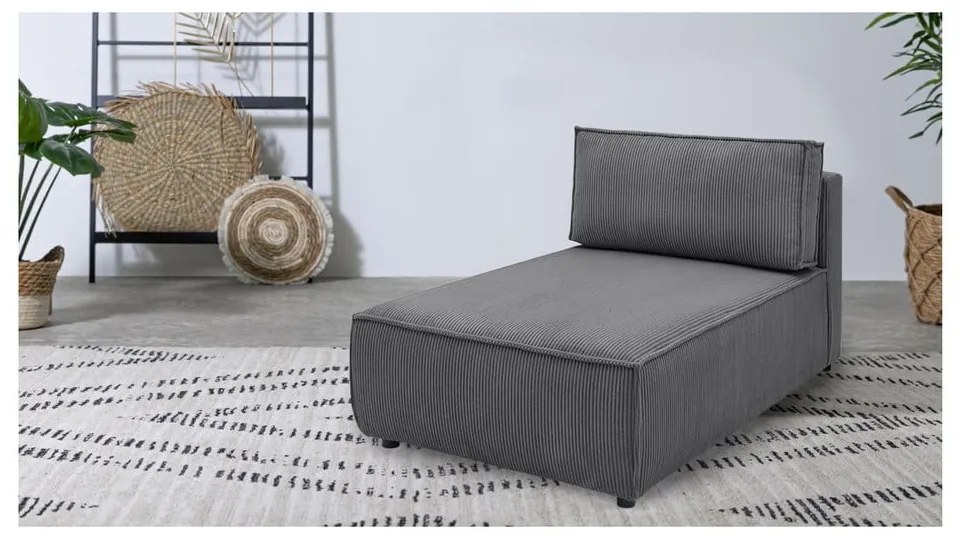 Тъмносив променлив модулен диван от велур Nihad modular - Bobochic Paris