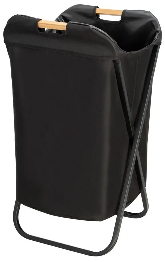 Черен сгъваем кош за пране Loft - Wenko