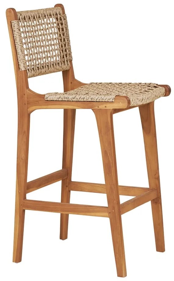 Бар стол от масивно тиково дърво в естествен цвят (височина на седалката 60 cm) Derby – House Nordic