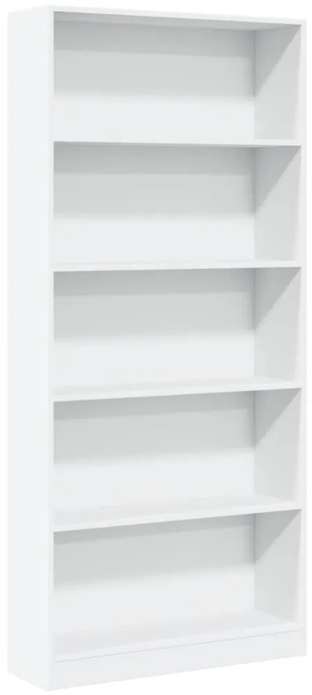 857853 vidaXL Библиотека, бяла, 80x24x176 см, инженерно дърво