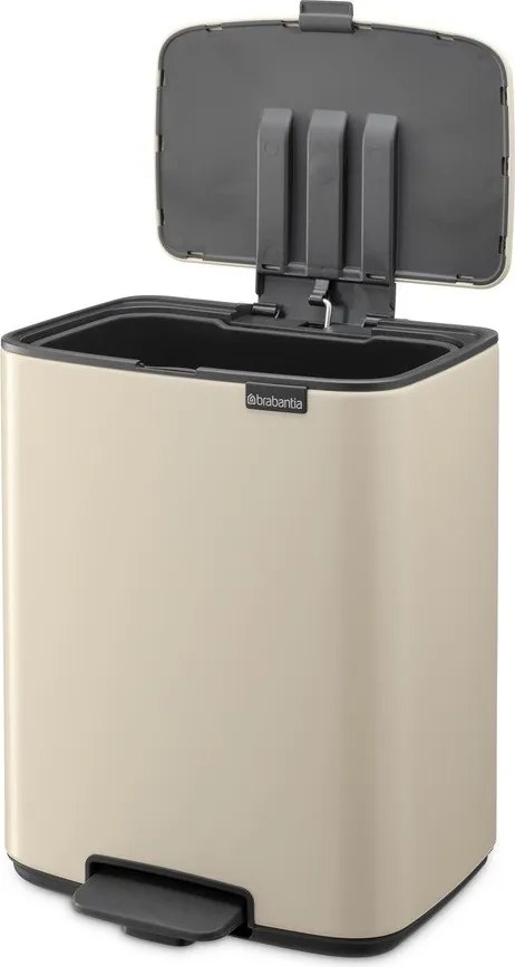 Бежово стоманено кошче за боклук с педал 12 l Bo – Brabantia