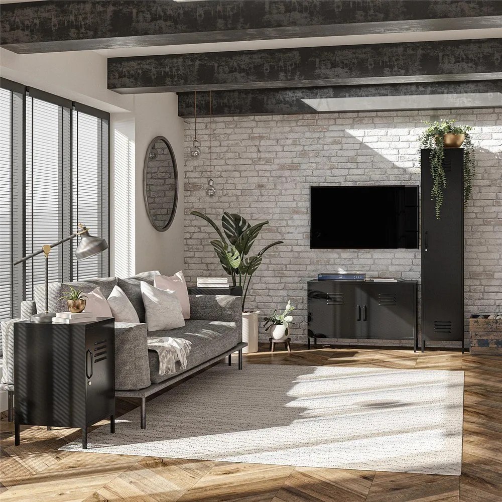 Черно метално шкафче 100x64x40 cm Mission District – Støraa