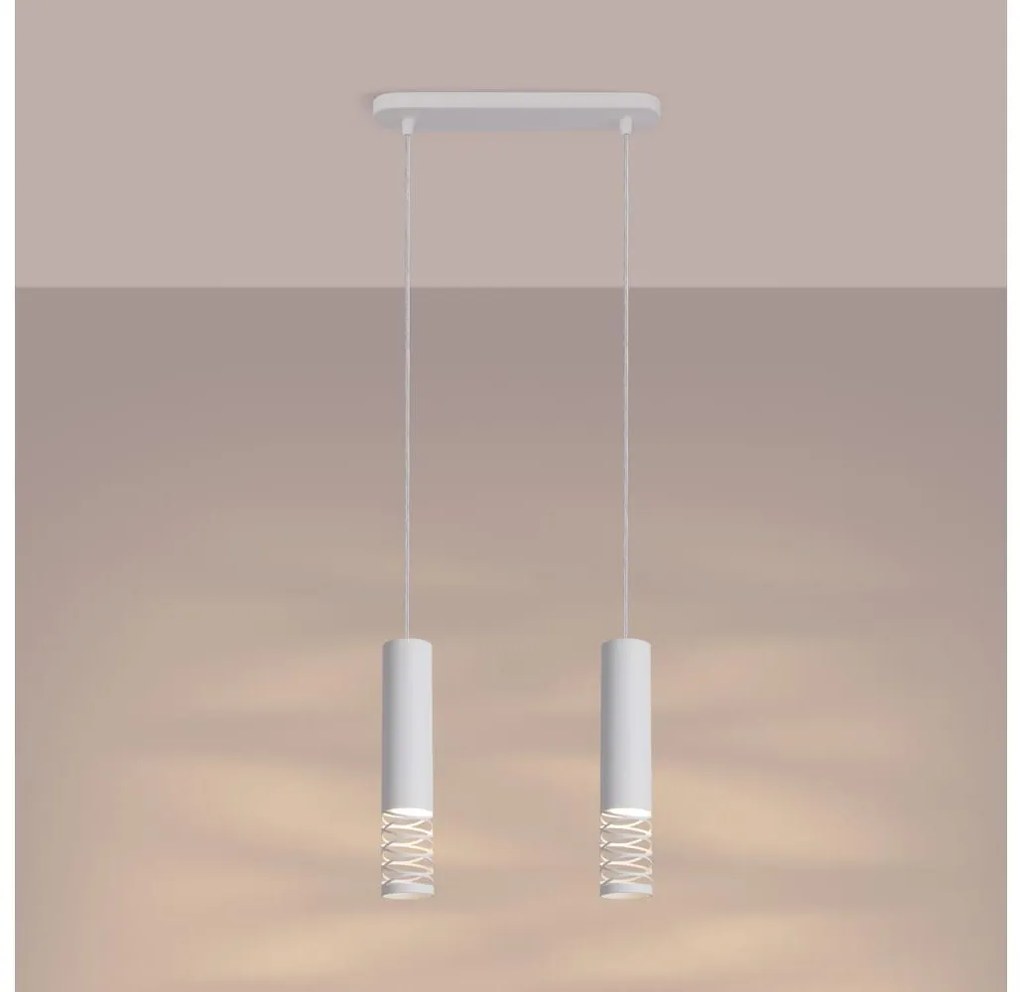 Sollux SL.1687 - Пендел LAMI 2xGU10/10W/230V бял