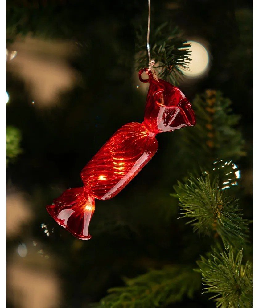 Червена висяща коледна светлинна украса ø 1,5 cm Hannah – Sirius