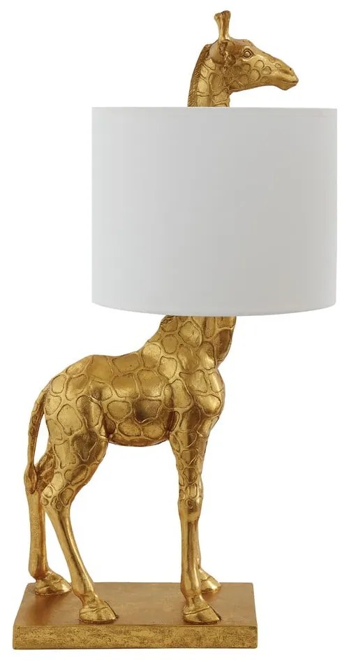 Настолна лампа с текстилен абажур в златист цвят (височина 70 cm) Silas – Bloomingville