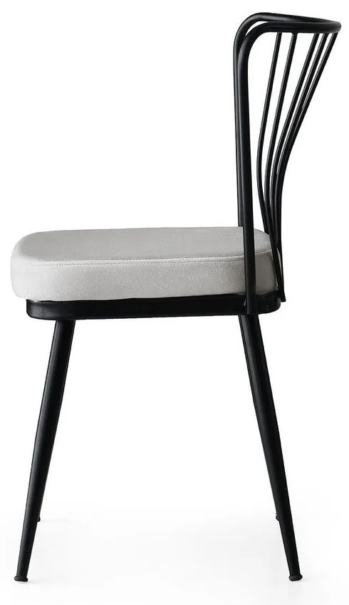 Бело-черни метални трапезни столове в комплект от 2 броя Yildiz - Kalune Design