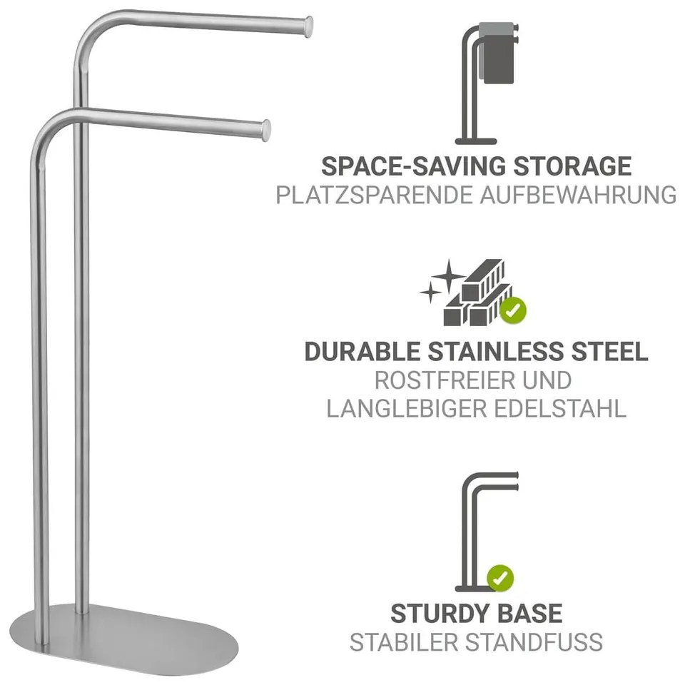 Стойка за кърпи от неръждаема стомана в матово сребрист цвят Levante – Wenko