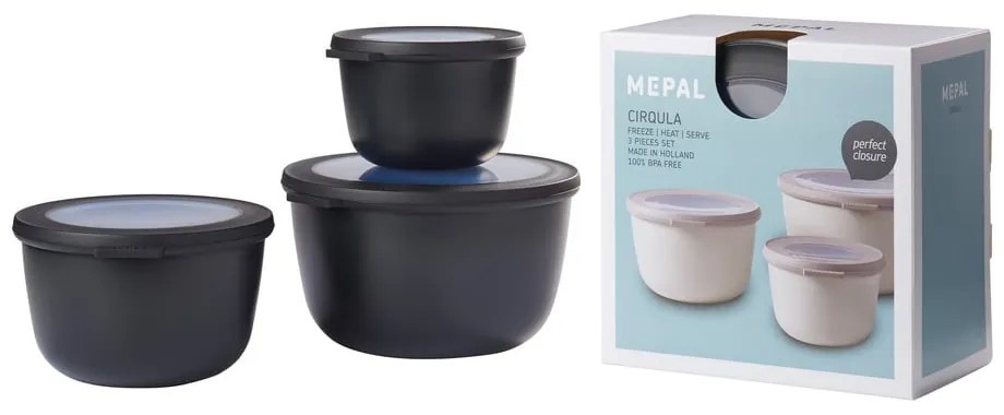 Кутии за храна 3 бр. Nordic black – Mepal