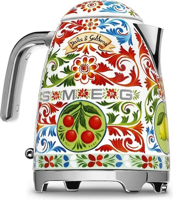Електрическа кана SMEG Dolce & Gabbana KLF03DGEU, 2400 W, 1.7 л, 360° основа, Гланцово покритие, Многоцветен