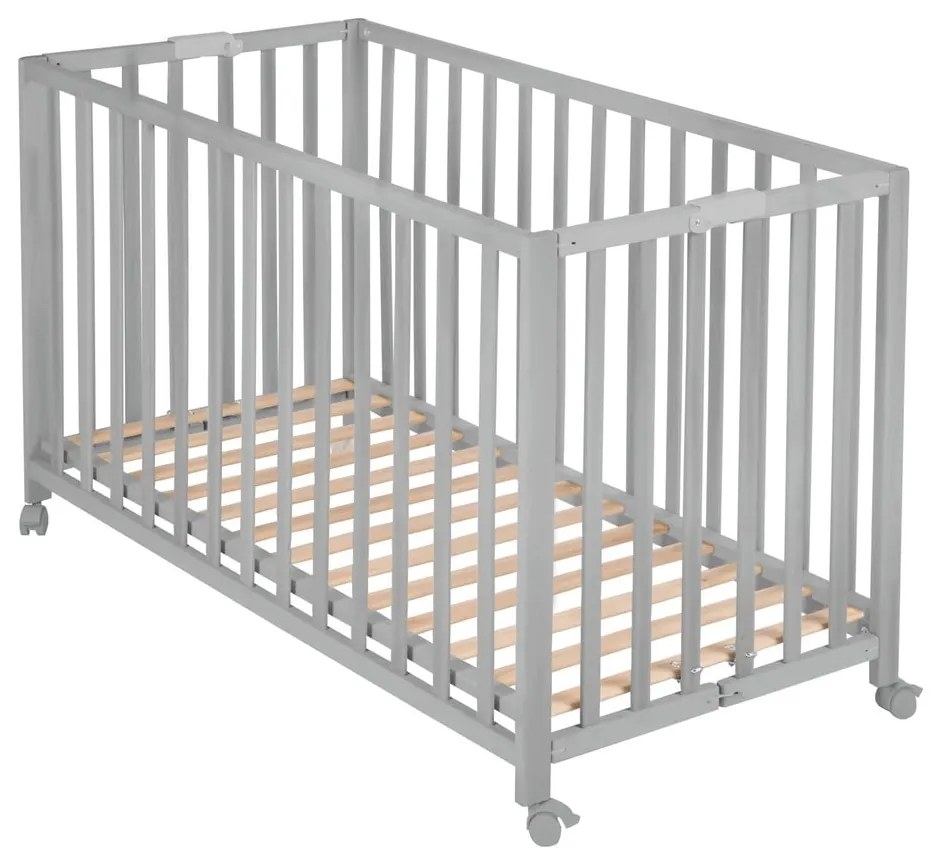 Сиво сгъваемо легло на колела 60x120 cm Fold up - Roba