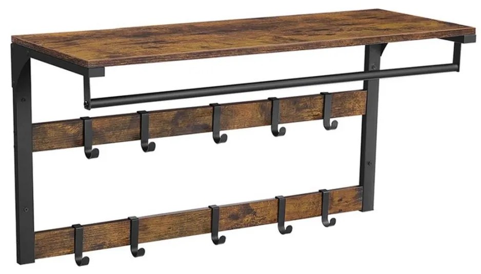 Stенна закачалка с рафт NATE кафяво/черно