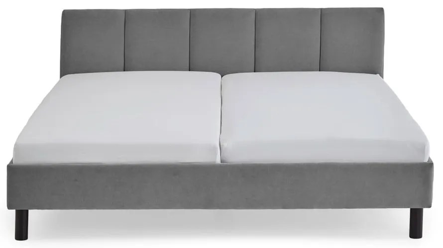 Сиво двойно легло 180x200 cm тапицирано без ламелно дъно Joker – Meise Möbel