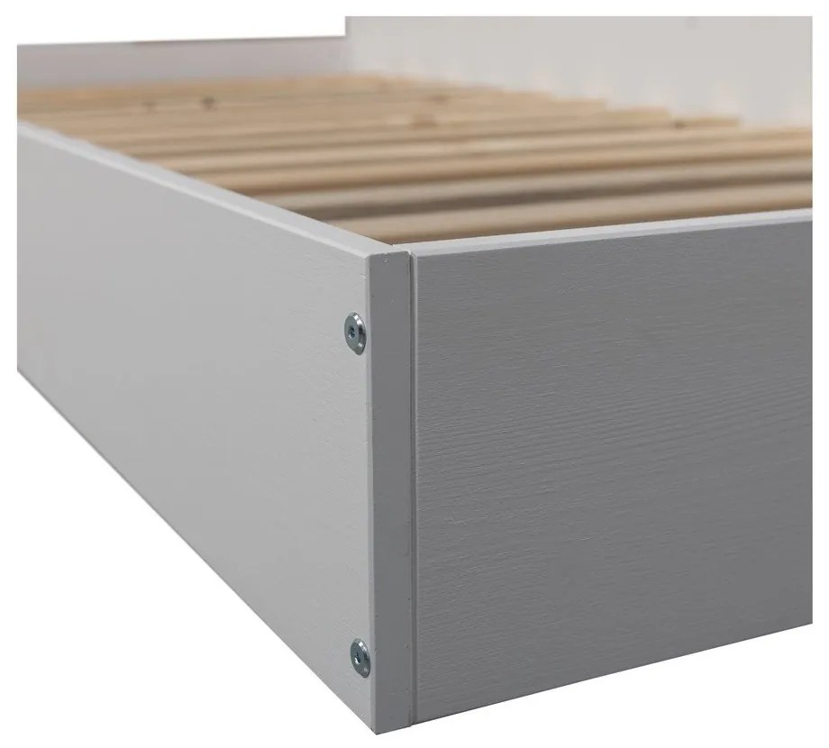 Бяло единично легло 90x200 cm от масивен бор без ламелно дъно Carter – WOOOD