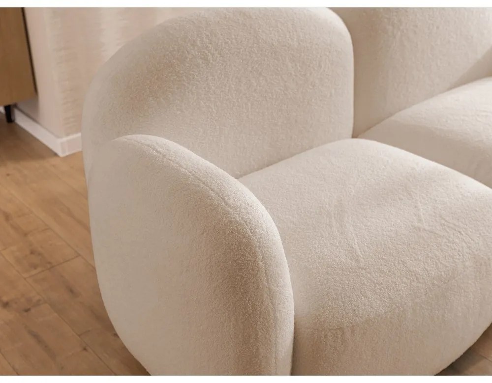 Светлокафяв ъглов диван от прежда с примки от букле (десен ъгъл) Orbit – Ropez