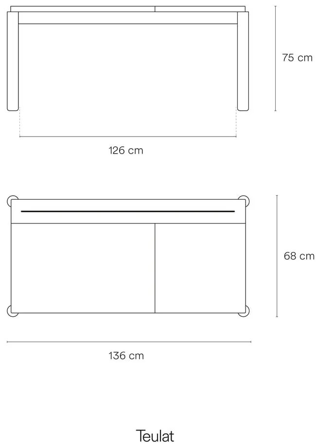 Работна маса в декор от пепел 136x68 cm Atlas - Teulat