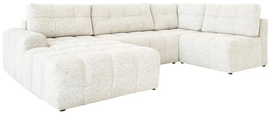 Кремав разтегателен модулен ъглов диван с място за съхранение (ляв ъгъл) Lulu – Miuform