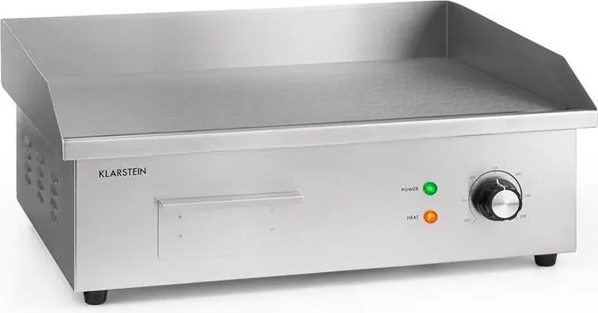 Klarstein Grillmeile 3000G, електрическа скара, 3000 W, плоча за скара, 54.5 x 35 см, гладка