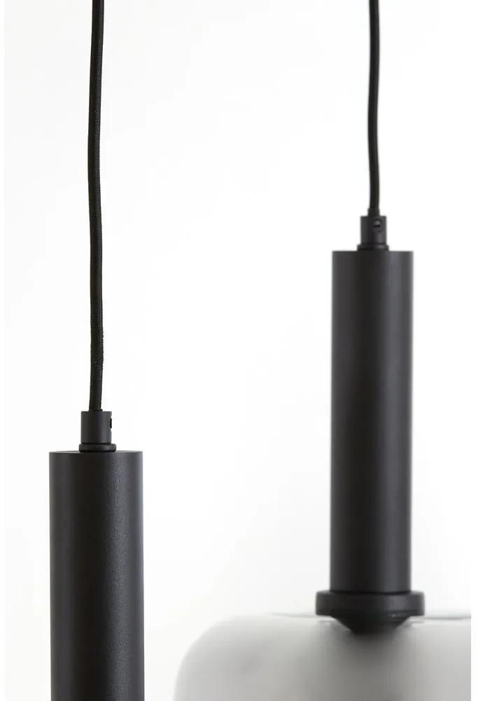 Черна лампа за таван със стъклен абажур 100x22 cm Lekar - Light &amp; Living