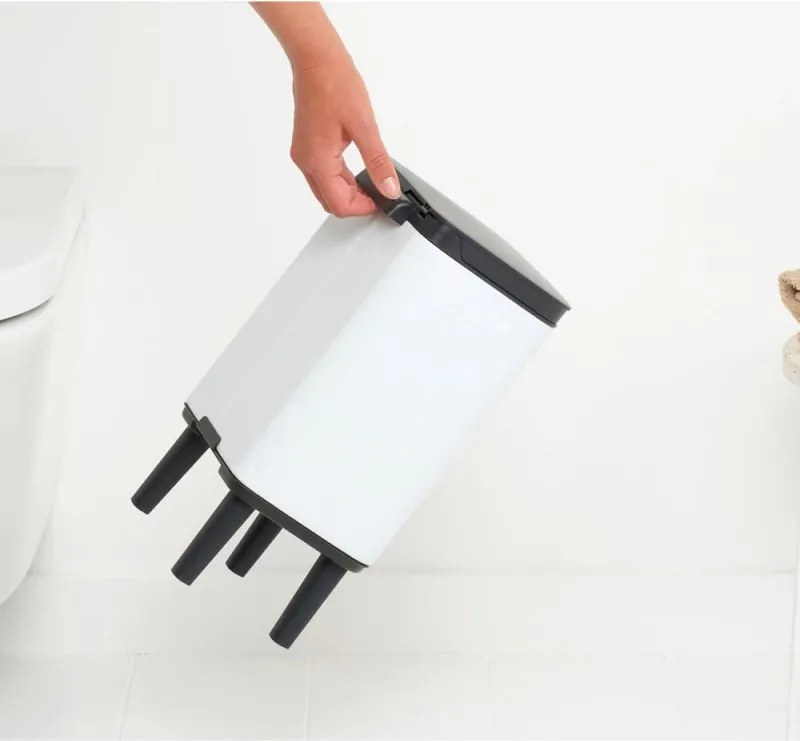 Кош за боклук Brabantia Bo Small Hi 1006639, 4 л, Повдигнат, Плавно и безшумно отваряне, Противоплъзгаща основа, Бял