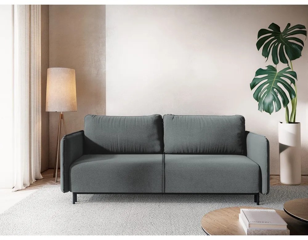 Тъмносив разтегателен диван с място за съхранение 226 cm Luana – Makamii
