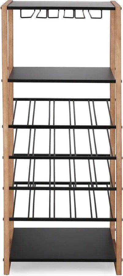 Черен/в естествен цвят метален шкаф за вино брой бутилки 20, 50x122x35 cm Isaac – Yes Everyday