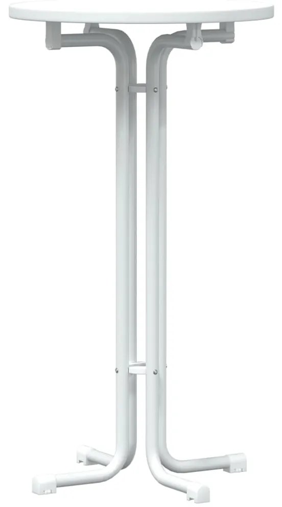 4008300 vidaXL Трапезна маса, бяла, Ø60x110 см, инженерно дърво и стомана