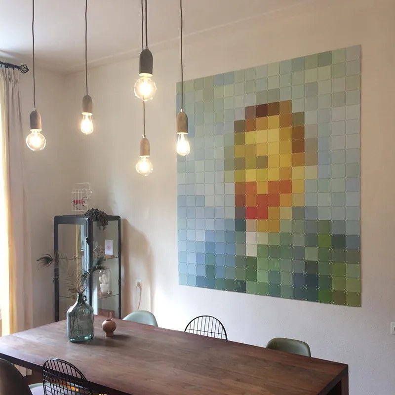 Индустриална висяща лампа сив бетон - Cava 5