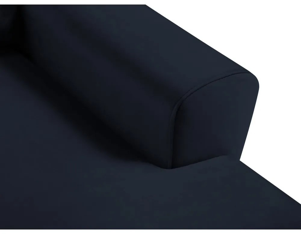 Тъмносин кадифен разтегателен ъглов диван с място за съхранение (десен ъгъл) Kyoto – Cosmopolitan Design