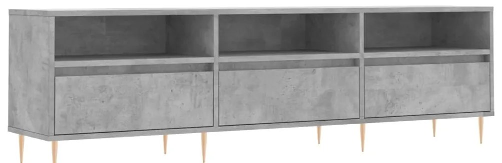 831272 vidaXL ТВ шкаф, бетонно сиво, 150x30x44,5 см, инженерно дърво