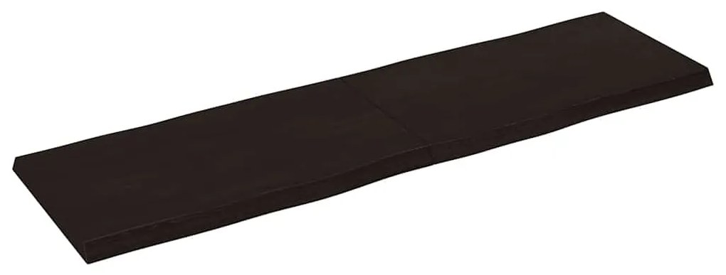 364028 vidaXL Плот за маса тъмнокафяв 140x40x(2-4) см обработен масивен дъб
