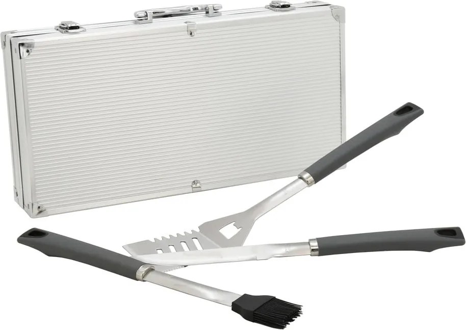 Комплект от 11 инструмента за печене на скара в алуминиев калъф Grey Line - Cattara