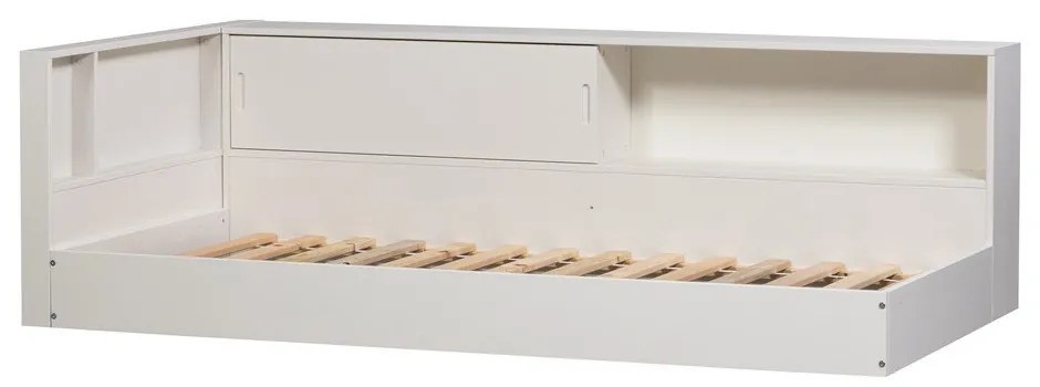 Бяло единично легло 90x200 cm от масивен бор без ламелно дъно Carter – WOOOD