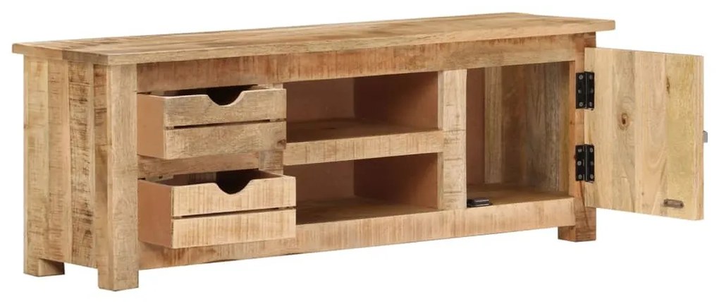 328307 vidaXL ТВ шкаф, 110x30x40 см, грубо мангово дърво