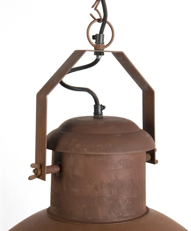 Индустриално висящо осветително тяло ръждиво кафяво със златен интериор - Engine