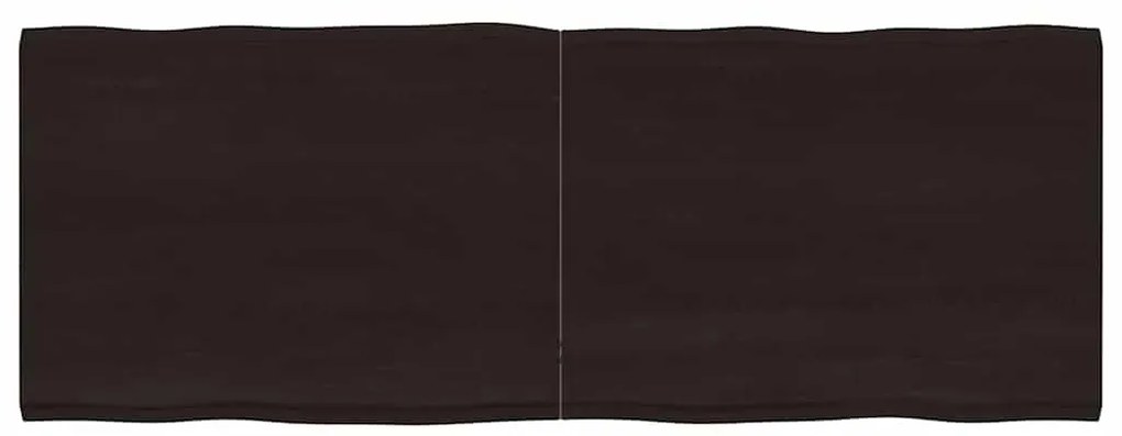 364038 vidaXL Плот за маса тъмнокафяв 160x60x(2-4) см обработен масивен дъб