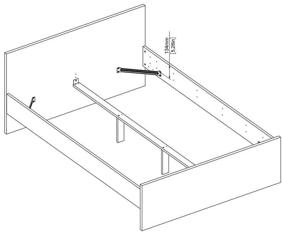 Двойно легло от дъбов декор без ламелно дъно в естествен цвят 140x200 cm Naia – Tvilum