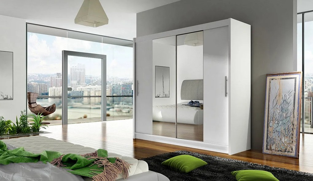 Гардероб London II плъзгане-White